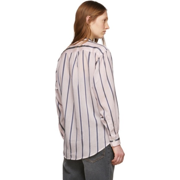 Isabel Marant Etoile Satchell Button Down Top 38 Striped Light Pink - Picture 2 of 12